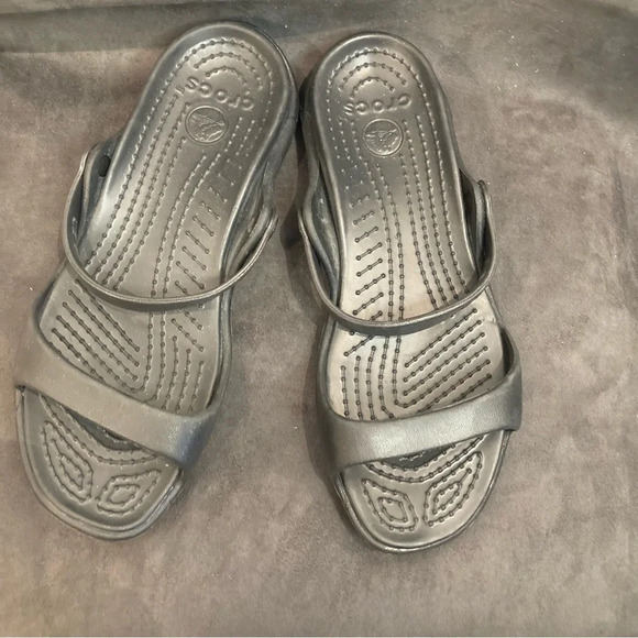 CROCS  Sz 11 Cleo 2 Straps Comfort Slip On Sandals - Picture 3 of 11